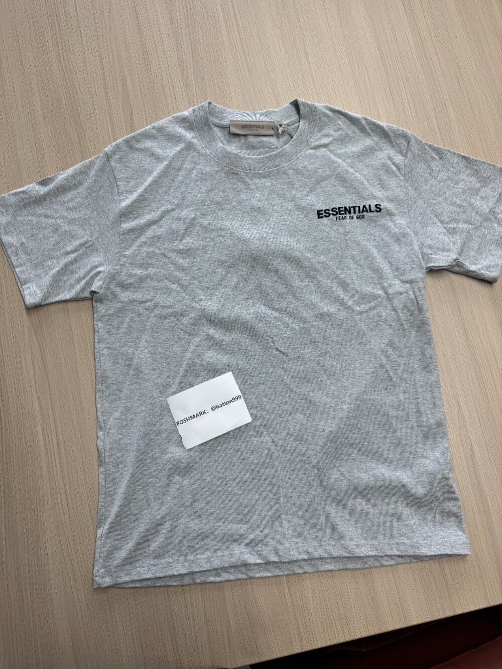 Essentials Men's White and Grey T-shirt
